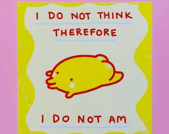 Kuchipatchi 'I do not think' art print - tamagotchi - wall decor - room - poster - unique gift - artwork - anime - kawaii - cute