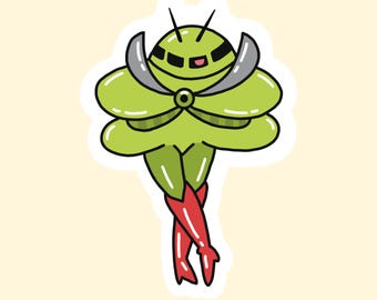 Pegatina holográfica de Big Zam - Mobile Suit - Gundam - Diario - Arte - Divertido - Kawaii - Mech - Anime - Botas Rojas