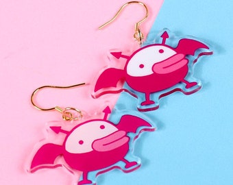 Kolczyki Deviltchi Tamagotchi - słodkie - kawaii - biżuteria - unikatowe - prezent