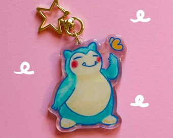 Llavero holográfico Snorlax - anime - llavero - kawaii - lindo