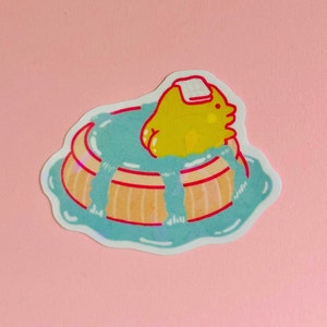 Adesivo holográfico Kuchipatchi onsen - fontes termais - anime - tamagotchi - kawaii - fofo