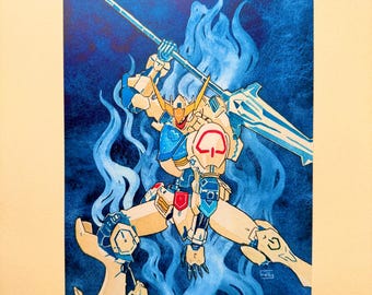 バルバトスガンダム 水彩 A4 アートプリント - イラスト - 機動戦士 - メカ - メカアート - 伝統的 - 壁装飾