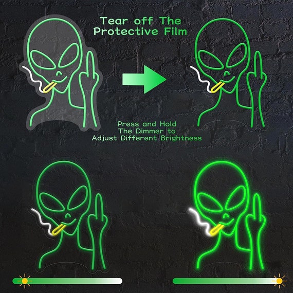 ENUOLI Alien Neon Sign,Neon Sign for Room USB Powered Alien Neon Light