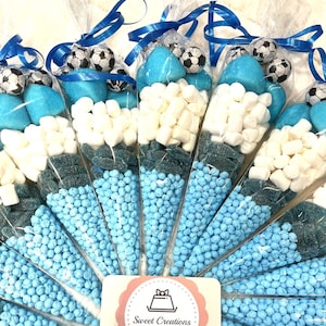 Blue Football Sweetie Cones