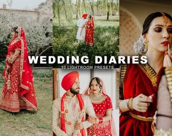 10 Wedding Diaries Lightroom Desktop Presets, for professional photographers, Indian wedding presets, Light, Moody