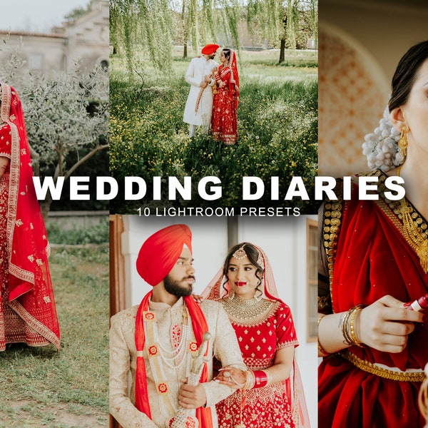 10 Wedding Diaries Lightroom Desktop Presets, for professional photographers, Indian wedding presets, Light, Moody