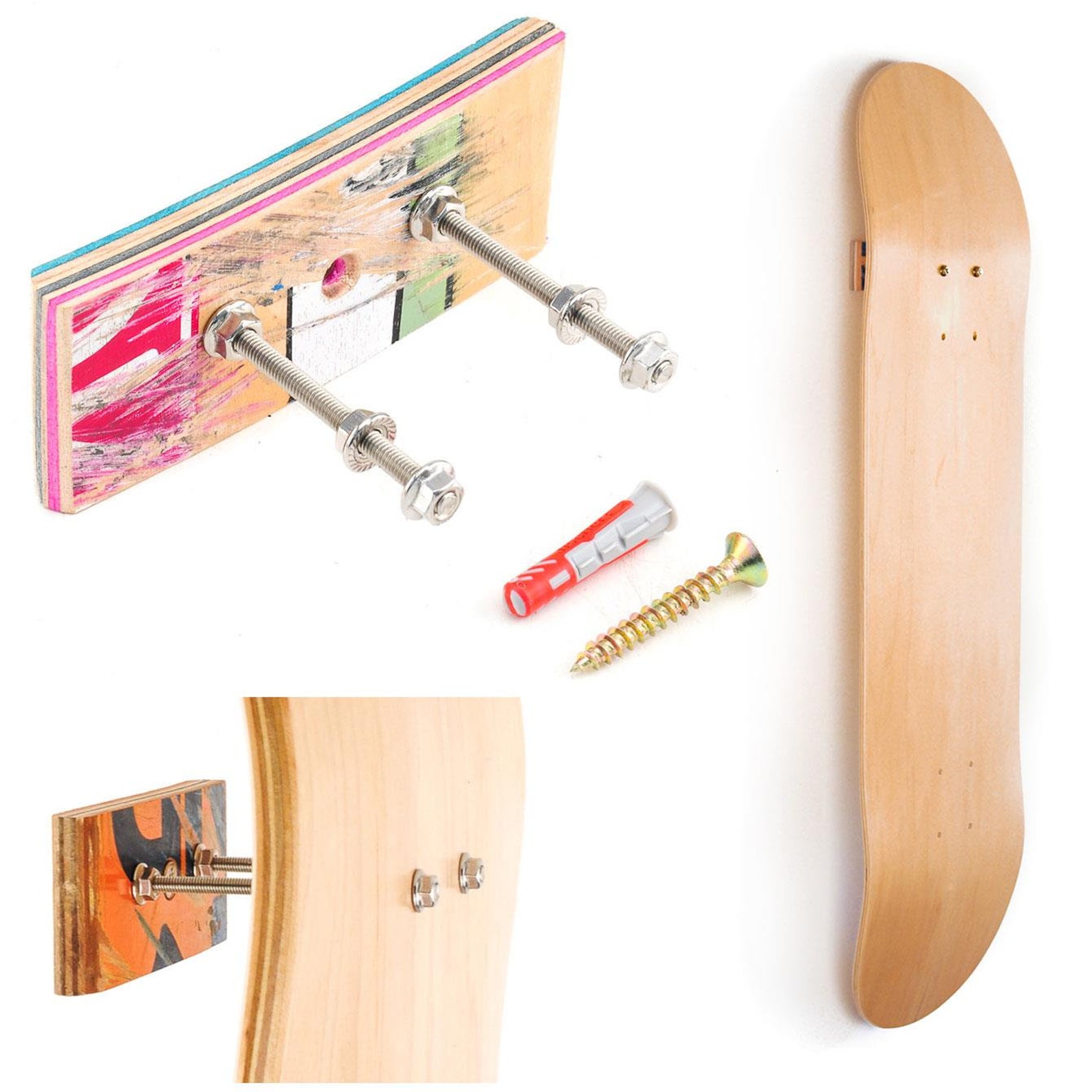 Hand Made Recycled Skateboard Deck Wall Hanger/mount Art Display Kit X 50 Pack Etsy