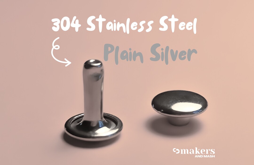 304 Stainless Steel Double Cap Rivets Solid Full Fits 2 Standard Layers