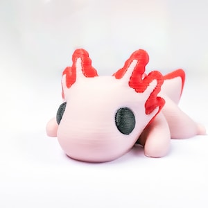Axolotl Desk Buddy - Articulated Large Axolotl Salamander in Pink [Large]