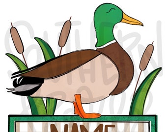 Mallard duck name plate | Sublimation Design | Digital Download | Women’s, Kids Shirt PNG