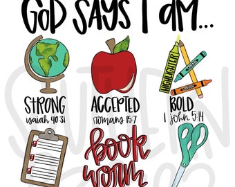 God says I am a BOOKWORM | Sublimation Design | Digital Download | Women’s, Kids Shirt PNG