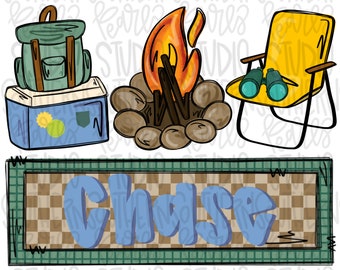 Camping design Name Patch Boy | Sublimation Design | Digital Download | Women’s, Kids Shirt PNG