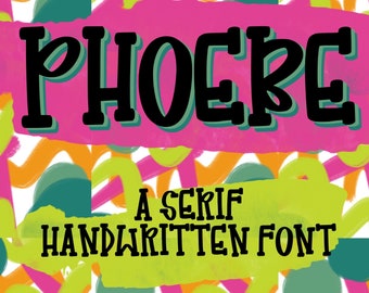 Phoebe Font, handwritten font, procreate font, cricut font, silhouette font, script font, cute font