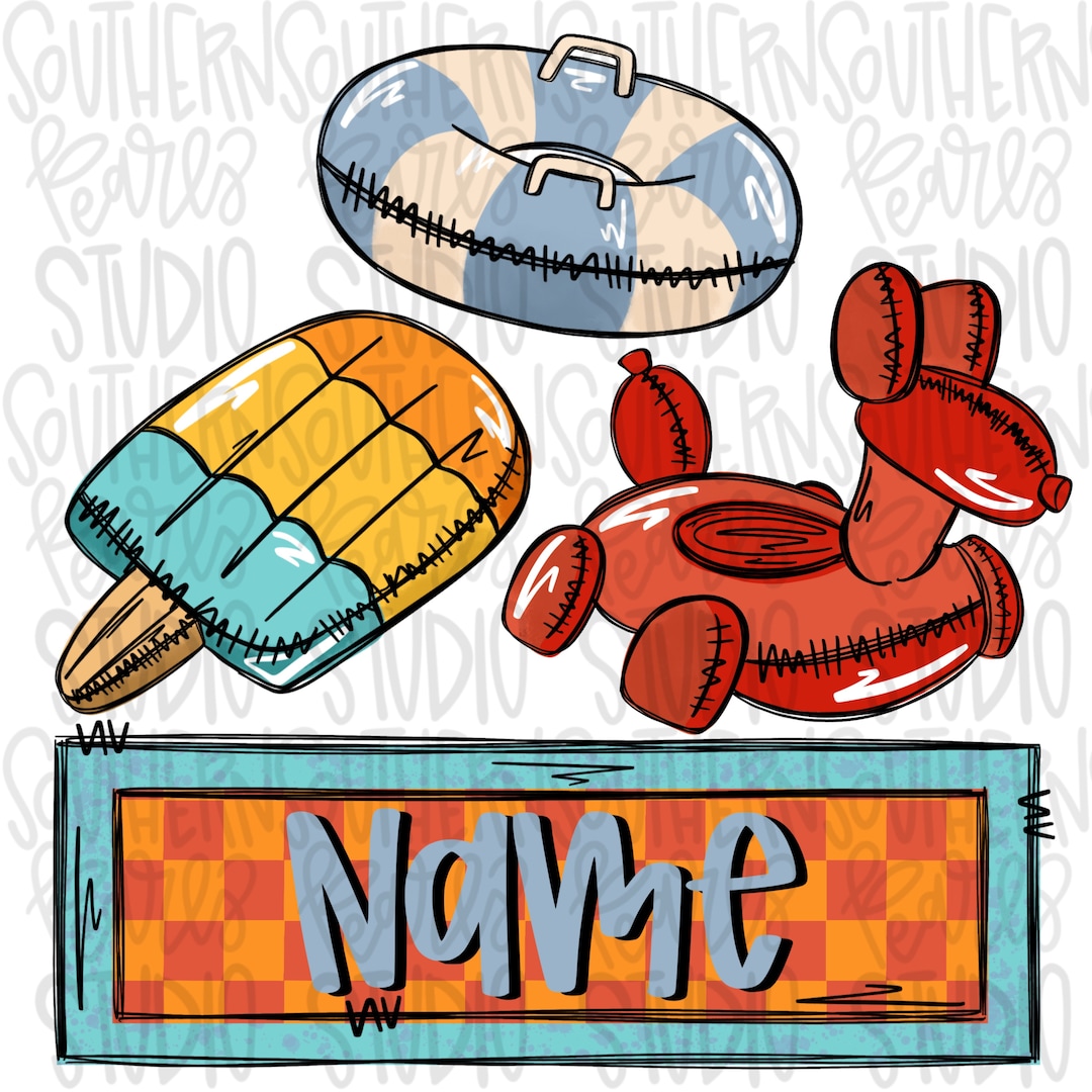 Pool Floats Boyish With Name Patch| Sublimation Design | Digital ...