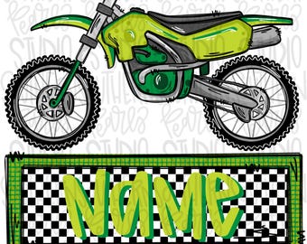 Crossmotor met naampatch | Sublimatieontwerp | Digitale download | Damesshirt, kindershirt, png