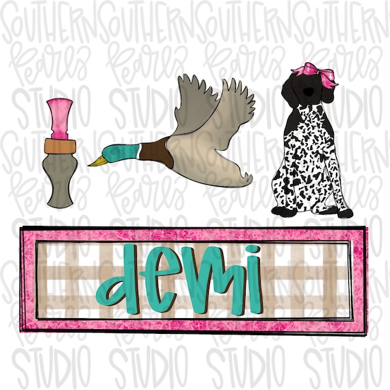 Buy Mallard Duck Hunting Name Plate Girl Black Dog| Sublimation