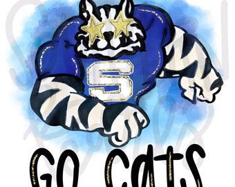 Go cats Preppy Tomcats | Sublimation Design | Digital Download | Women’s, Kids Shirt PNG