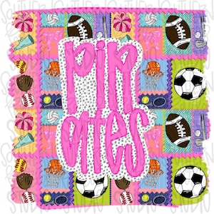Pirates | Mascot in frame | sports stamp collage | football, basketball, baseball, soccer, volleyball, tennis, cheer, golf | PNG download
