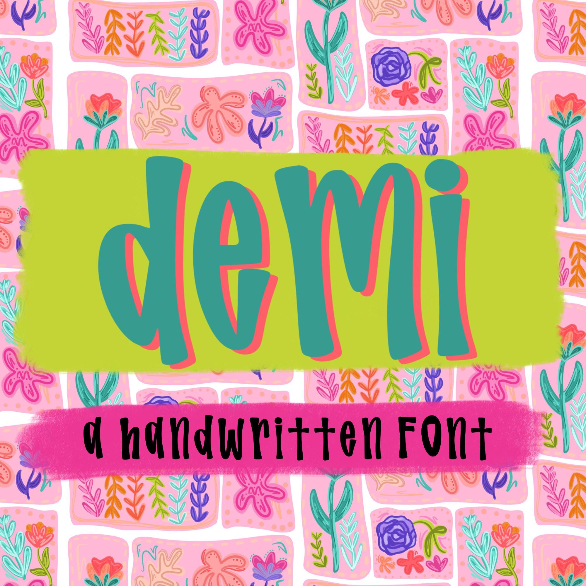 Demi Font, Handwritten Font, Procreate Font, Cricut Font, Silhouette ...