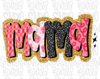 Retro Pink Mama  | Sublimation Design | Digital Download | Women’s, Kids Shirt PNG