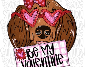 Be My Valentine Dachshund Girl | Sublimation Design | Digital Download | Women’s, Kids Shirt PNG
