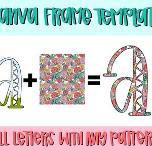 Canva Frame Template Eve Alphabet | Fill your own font | Sublimation Design | Digital Download | Women’s, Kids Shirt PNG