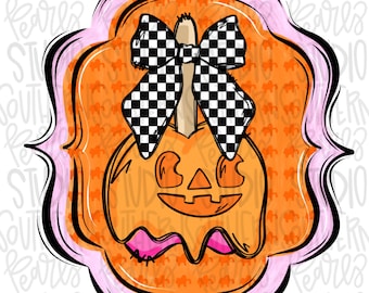 Candy Apple jack-o’-lantern in frame | Sublimation Design | Digital Download | Women’s, Kids Shirt PNG