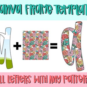Canva Frame Template Demi Alphabet | Fill your own font | Sublimation Design | Digital Download | Women’s, Kids Shirt PNG