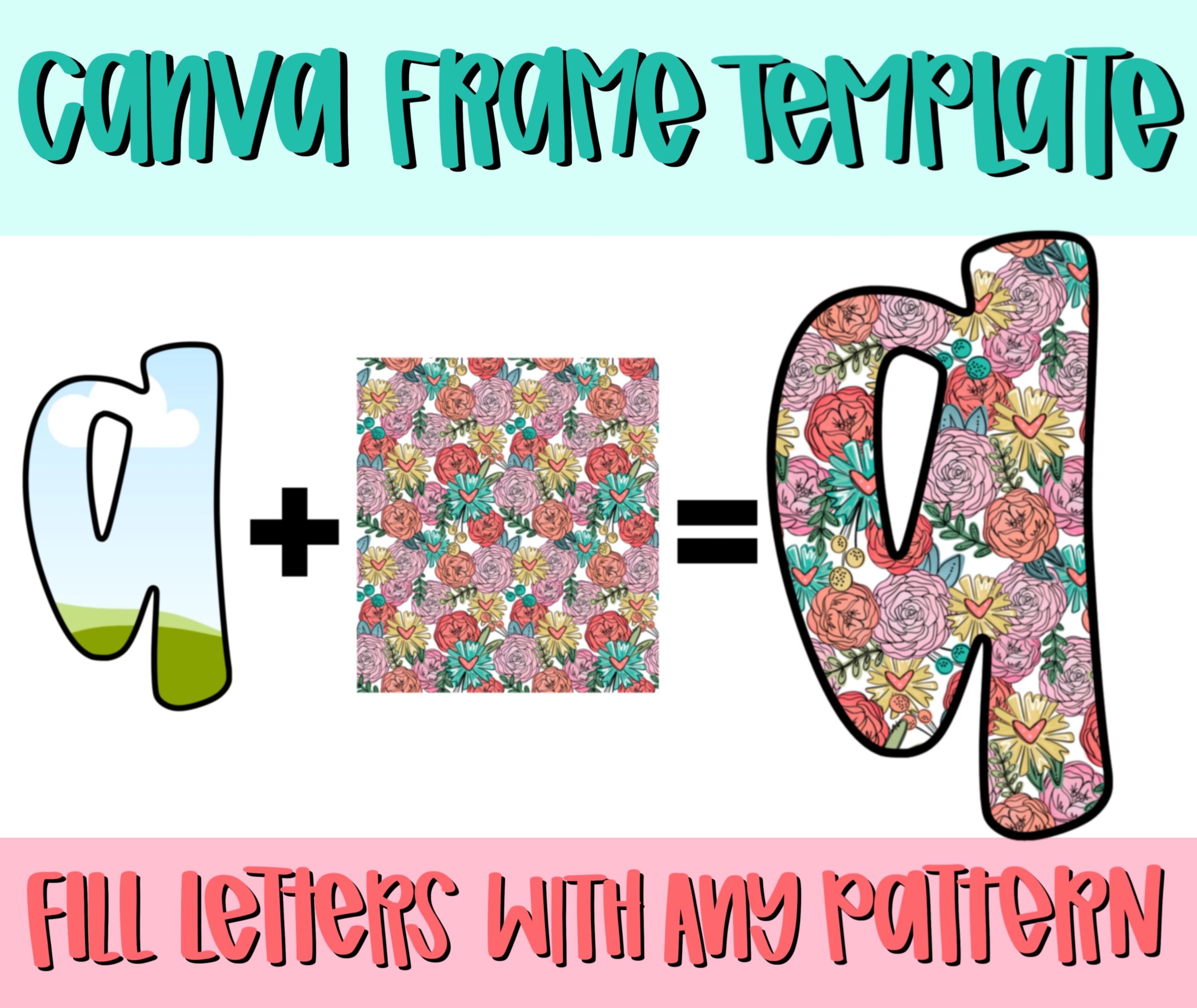 Canva Frame Template LOWERCASE Faith Alphabet | Fill your own font | Sublimation Design | Digital Download | Women’s, Kids Shirt PNG