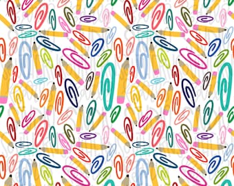 Spinacze do papieru – bezszwowy wzór | kolorowe | Wzór sublimacji | Pobieranie cyfrowe | Koszulka damska i dziecięca w formacie PNG