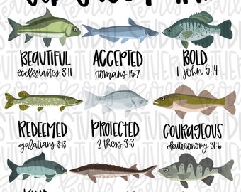 God says I am | Fishing BEAUTIFUL | Sublimation Design | Digital Download | Women’s, Kids Shirt PNG