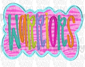 Colorful zebra cloud design Mascot  | warriors | Sublimation Design | Digital Download | Women’s, Kids Shirt PNG