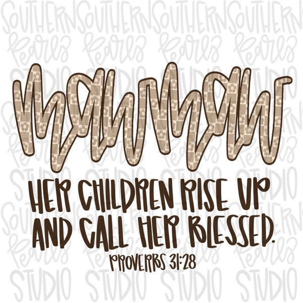 MAWMAW | Her children rise up and call her blessed | Sublimation Design | Digital Download | Women’s, Kids Shirt PNG