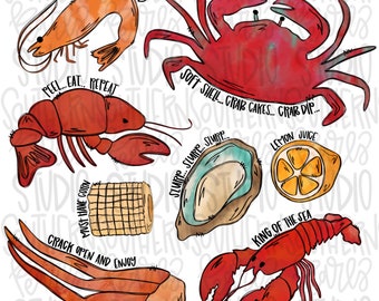 Seafood | Crawfish Season | Sublimation Design | Digital Download | Women’s, Kids Shirt PNG