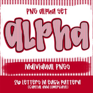 Seersucker Alpha Red | PNG Font | Sublimation Design | Digital Download | Women’s, Kids Shirt PNG