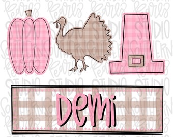 Thanksgiving Girl Pink | Sublimation Design | Digital Download | Women’s, Kids Shirt PNG