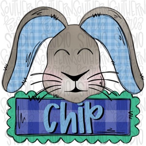 Naampatch paashaas jongen | Sublimatieontwerp | Digitale download | Damesshirt, kindershirt, png