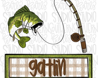 Fishing name plate | Sublimation Design | Digital Download | Women’s, Kids Shirt PNG