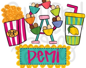 Fair trio with name plate | Sublimation Design | Digital Download | Women’s, Kids Shirt PNG