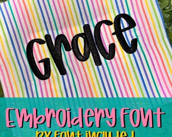 Grace embroidery font | .5 inch | 1 inch | 1.5 inch | 2 inch | embroidery font | Monogram font | handwritten font | BX files