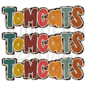 Tomcats | Mascot  | Sublimation Design | Digital Download | Women’s, Kids Shirt PNG