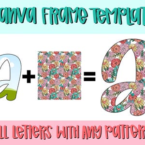Canva Frame Template Eden Alphabet | Fill your own font | Sublimation Design | Digital Download | Women’s, Kids Shirt PNG