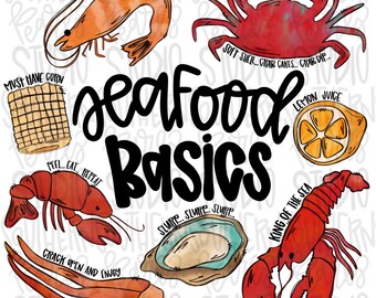 Seafood Basics | Crawfish Season | Sublimation Design | Digital Download | Women’s, Kids Shirt PNG