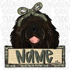 Boykin wearing camo bow with name patch  | Sublimation Design | Digital Download | Women’s, Kids Shirt PNG