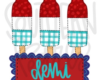 Patriotic Popsicles | Sublimation Design | Digital Download | Women’s, Kids Shirt PNG