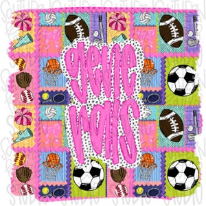 Generals | Mascot in frame | sports stamp collage | football, basketball, baseball, soccer, volleyball, tennis, cheer, golf | PNG download