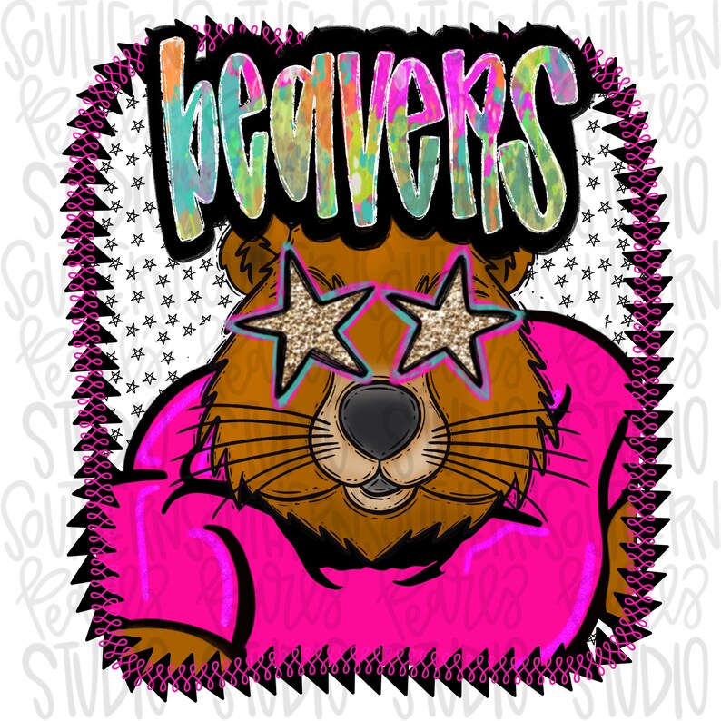 Pink Jersey Mascot Beavers | Sublimation Design | Digital Download ...