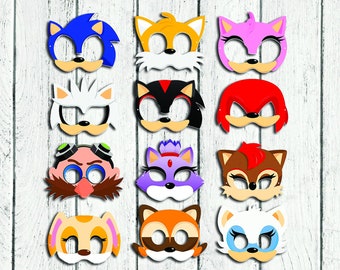 Maschere di Sonic, sonic printables, sonic party, costume sonic, sonic, digital, printable kids masks sonic, sonic carnival mask, birthday