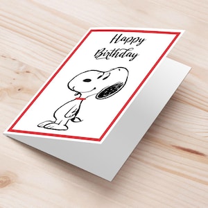 Biglietto Auguri Compleanno Snoopy - Stampabile A5, Download Immediato Peanuts