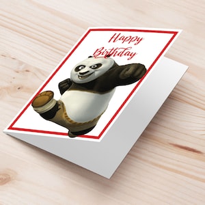 carte de voeux d'anniversaire de Kung Fu Panda | Carte de vœux imprimable Kung Fu Panda | Idée cadeau d'anniversaire Kung Fu Panda